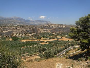 High angle view of landscape against sky