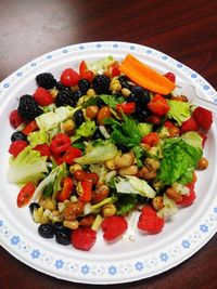 High angle view of salad in plate