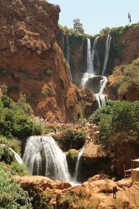 Scenic view of waterfall