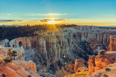 Rock formations at sunset