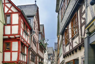 Street with half-timbered houses in limburg old town, germany