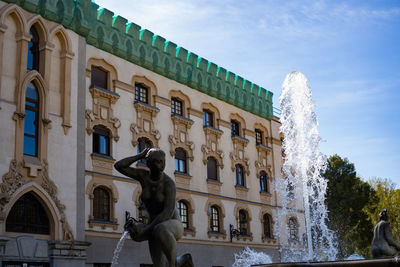 Low angle view of fountain