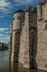 Low angle view of historical building against sky