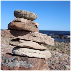 Stack of stones on beach