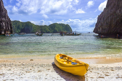 Boats in sea