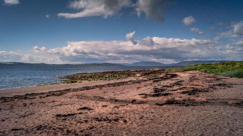 Scenic view of beach against sky