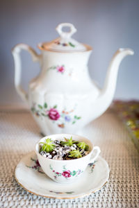 Close-up of tea in cup