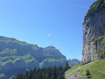 Scenic view of mountains against clear sky