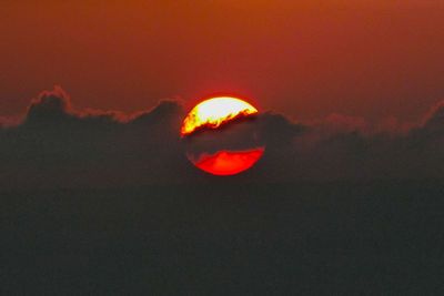 Scenic view of red sky during sunset