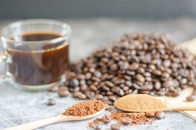 Close-up of coffee cup on table