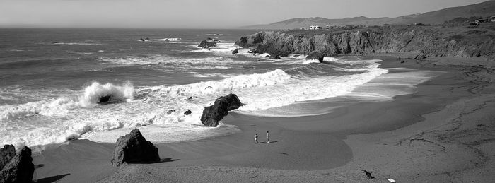 High angle view of beach