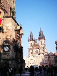 Low angle view of cathedral against blue sky