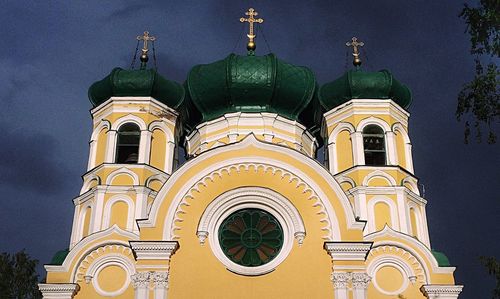 Low angle view of church against sky