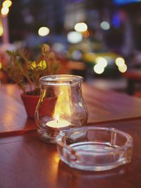 Close-up of wine glass on table in restaurant