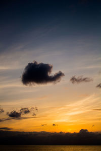 View of calm sea at sunset