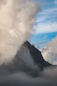 Low angle view of mountain against sky