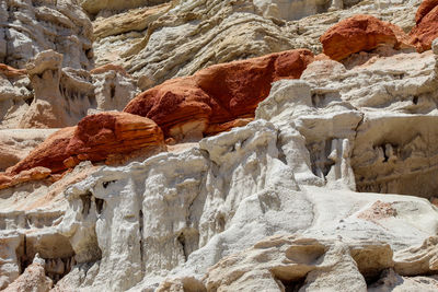 Low angle view of rock formations