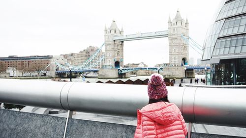 View ofa woman and london bridge