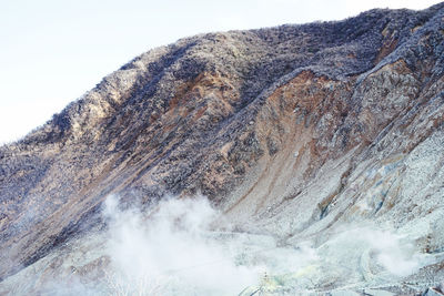 Aerial view of volcanic mountain