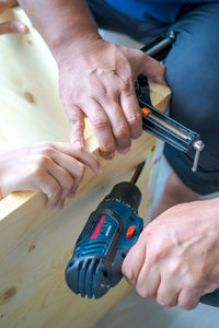 Midsection of man working