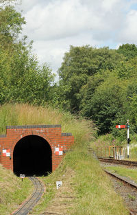 Train passing through tunnel