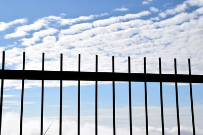 Fence against sky during winter