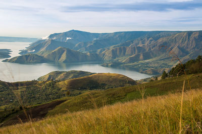 Scenic view of mountains against sky