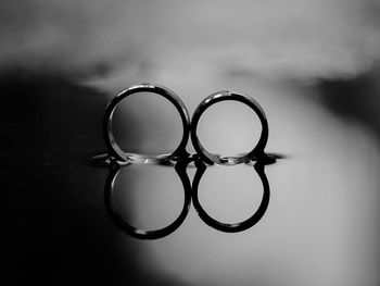 Close-up of eyeglasses on table