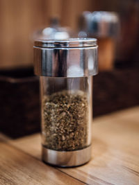 Close-up of food on table