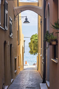 Characteristic streets with arches in the picturesque village of varigotti