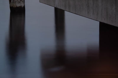 Close-up of reflection on wall