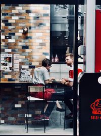 People sitting in restaurant