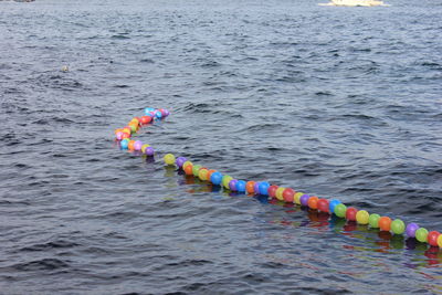 Multi colored floating on water