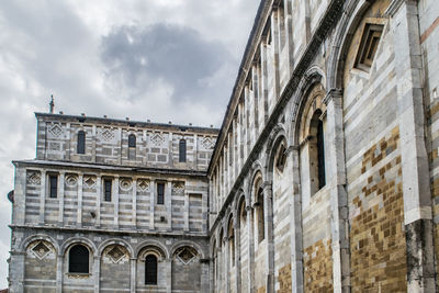 Low angle view of the historical building pisa cathedral in tuscany, italy.