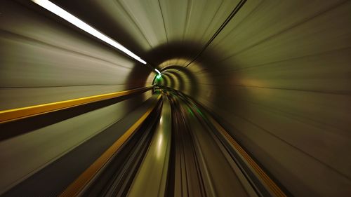 Blurred motion of tunnel