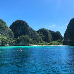 Scenic view of sea against blue sky thailand island krabi 