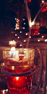 Close-up of wine in glass on table