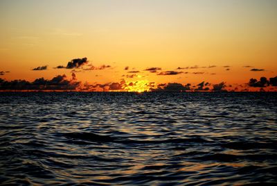 Scenic view of sea during sunset