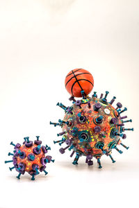 High angle view of toys on table