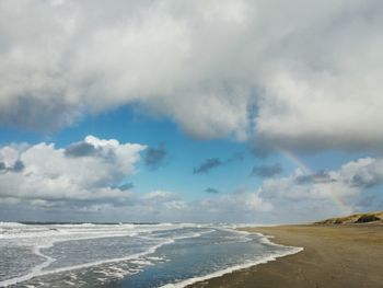 Scenic view of beach against sky