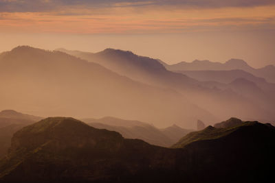 Sunset at pico de las nieves, gran canaria