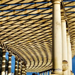 Low angle view of pergola