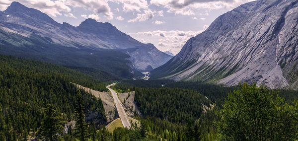 Scenic view of mountains against sky