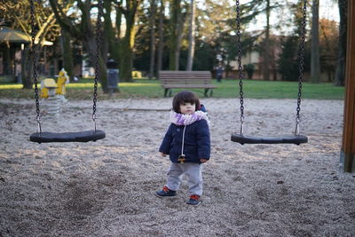 Full length of girl on playground