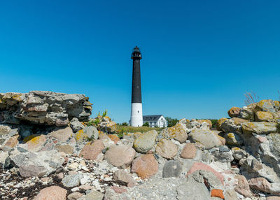 Beautiful sightseeing of saaremaa island in sunny clear day . sorve lighthouse, saaremaa island