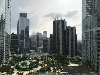 Modern buildings in city against sky