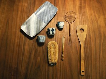 Kitchen utensil on wooden table