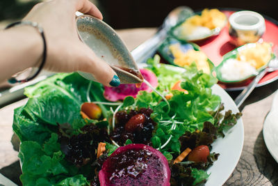 Close-up of hand holding food