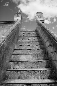 Low angle view of staircase against sky