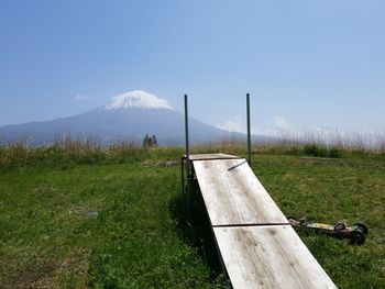 Scenic view of field against sky